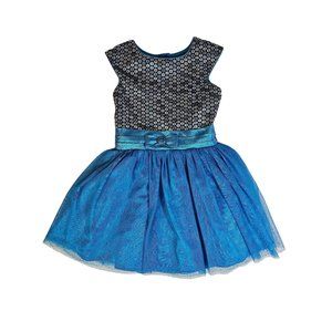 Jona Michelle Girl's Formal Sleeveless Party Dress, Size 6, Knee Length, Blue
